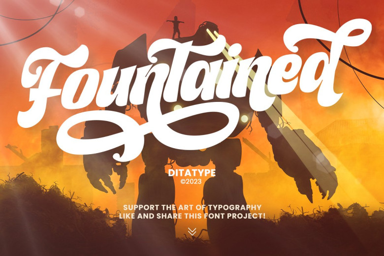 Fountained Font - Fonts Hut
